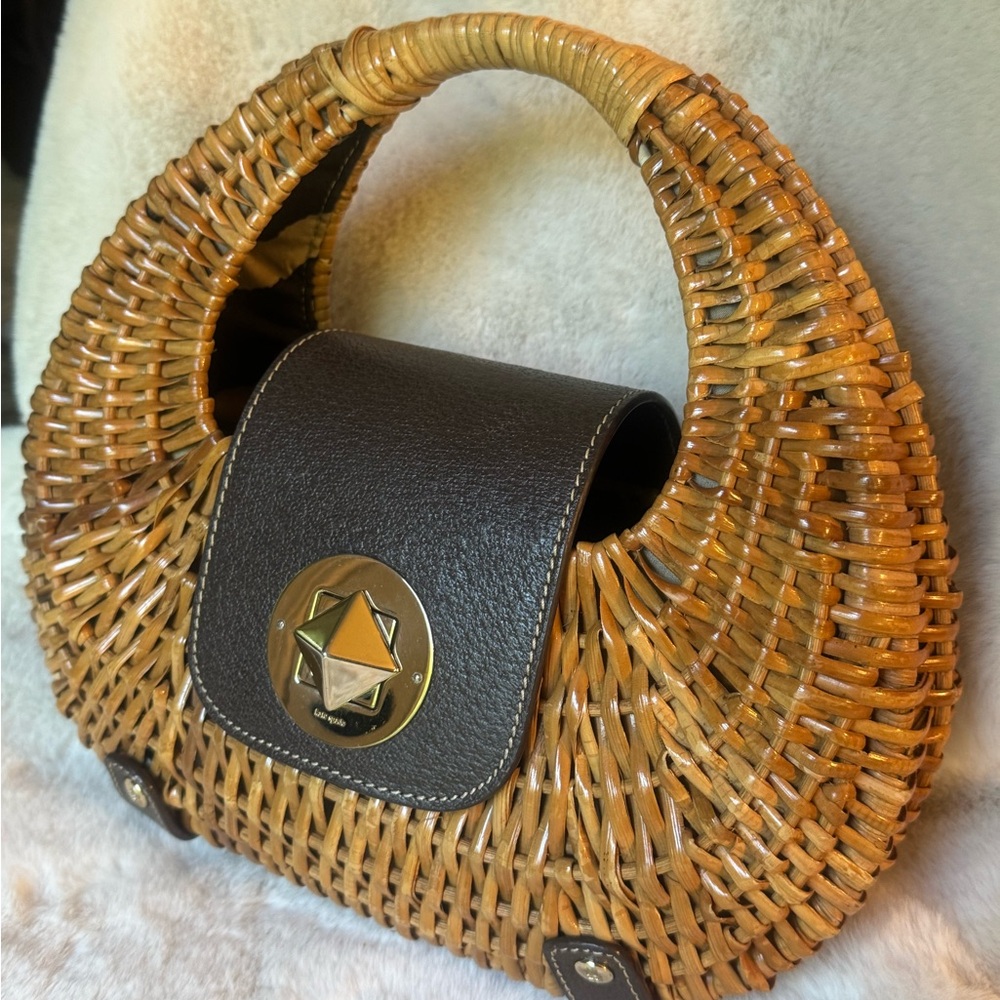 Kate Spade Santiago Rattan Handbag - Picture 2 of 14